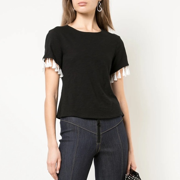 CINQ A SEPT Landon tassel tee - Picture 1 of 9